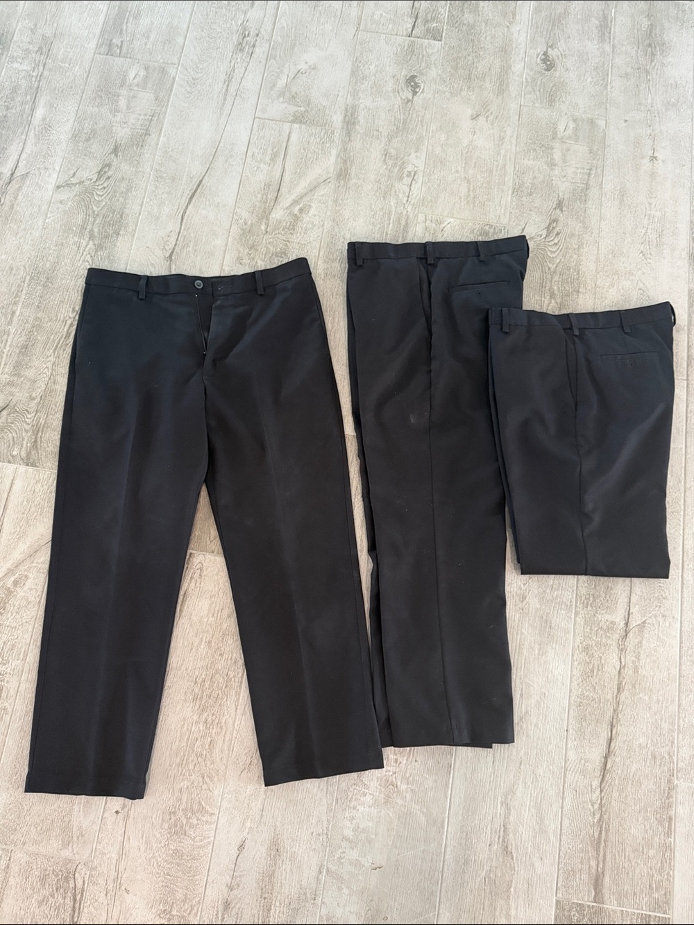 Haggar Black Men's Dress Pants Trio - Classic Tailored Look 3 pair 36x30